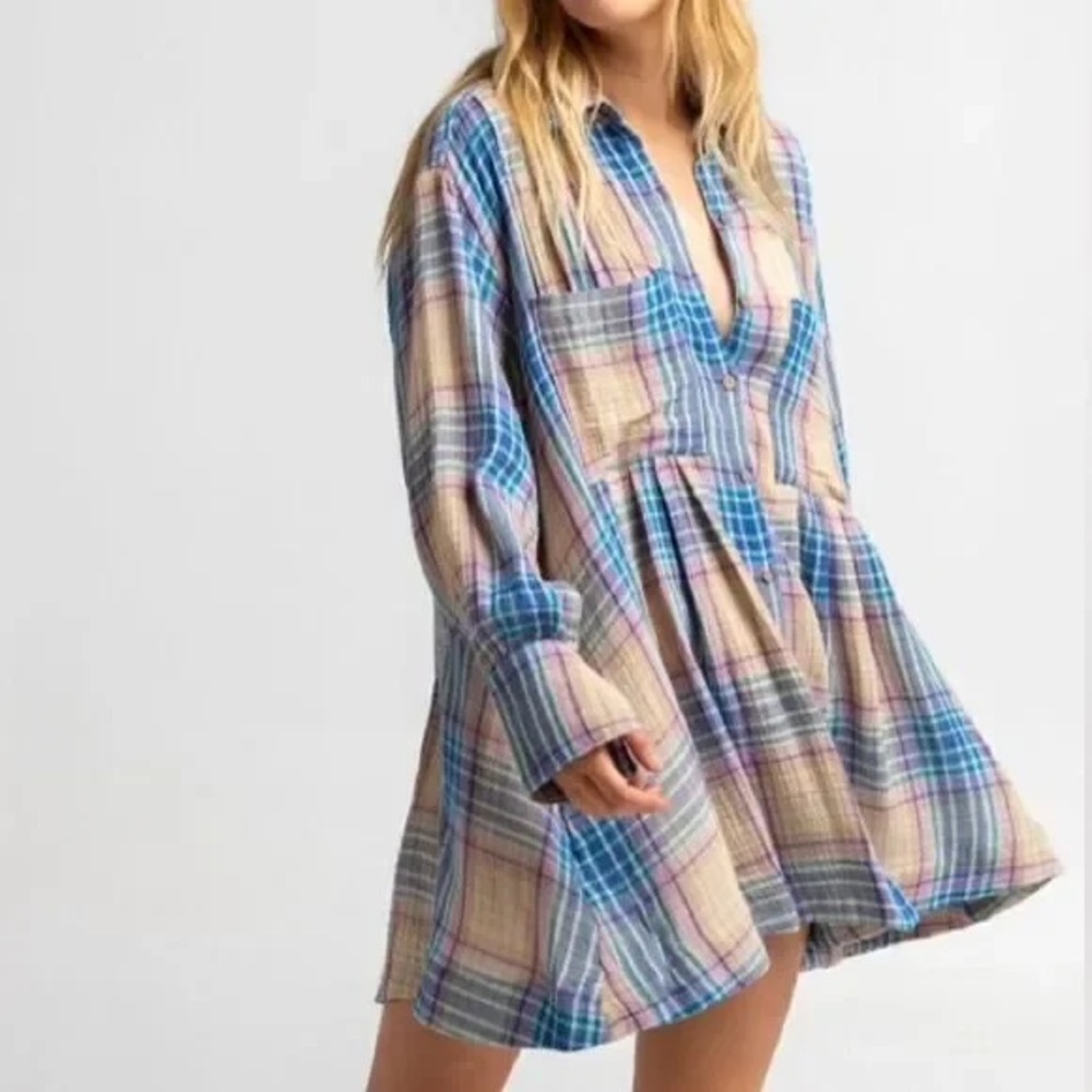 Free People Voyage Plaid Shirt